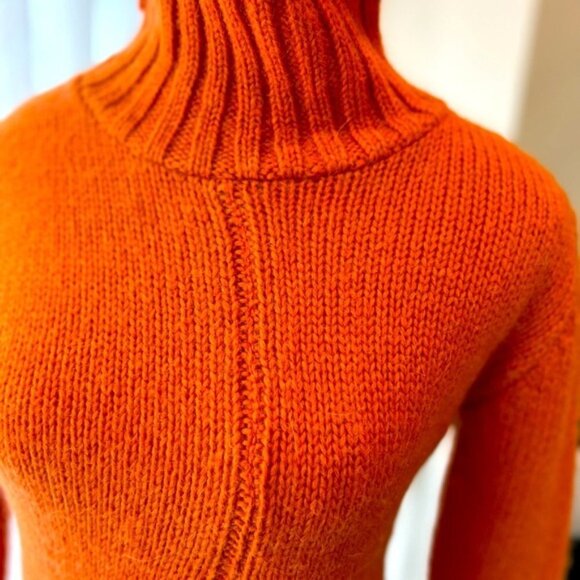 Melissa Cut Out Turtleneck Orange Sweater - Picture 6 of 14